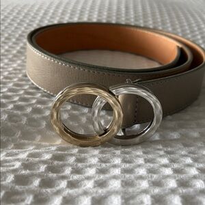 Brave Leather Otir Double Circle Buckle Belt